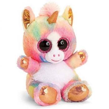 Keel Toys SF2478 15cm Animotsu-Rainbow Rose Gold Unicorn