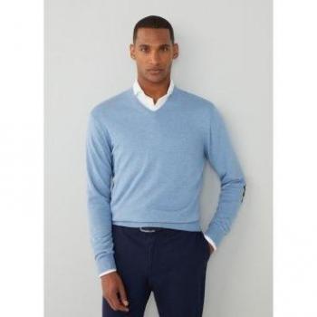 Jersey de hombre cuello pico con coderas Hackett