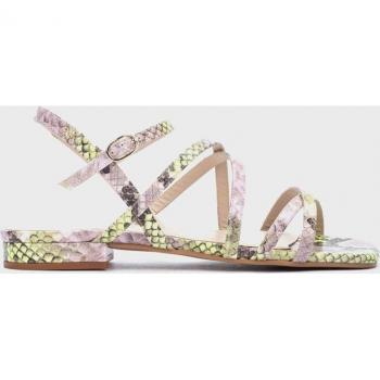 Sandalias planas de piel PALTROW 1699 con detalle de hebilla y múltiples tiras en estampado floral