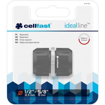 Conector de manguera 1/2 ABS/PC para reparador de mangueras Ideal, Ø15mm (5/8), Ø12,5mm (1/2) Cellfast