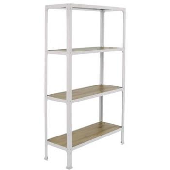 Estantería Simonhome Click Mini 4 Alturas, Madera Blanco/Roble, Dimensiones 160x80x30 cm, Estilo Industrial