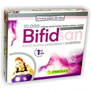 Pinisan, Complemento Alimenticio a Base de Probióticos y Prebióticos, Bifidsan 20 Cápsulas, 1 Unidad