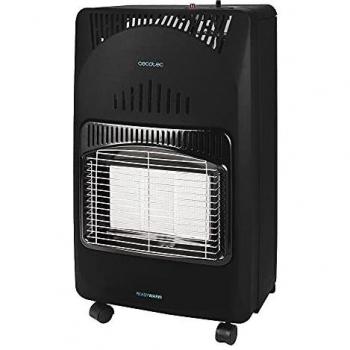 Cecotec Estufa de Gas Butano Ready Warm 4000 Slim Fold. 4200 W, Plegable, Cerámica, 3 Modos, Bombonas de 15 kg, Triple sistema de seguridad, Ruedas multidireccionales, 30 m2