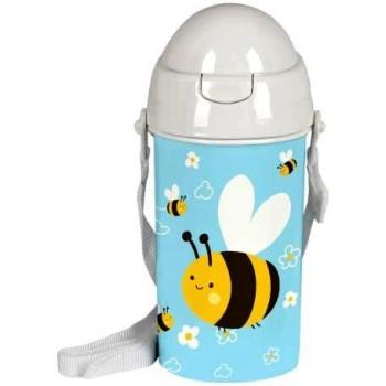 Safta Botella 500 ml Apertura Automática con Pajita Preescolar Abeja, 73x195 mm