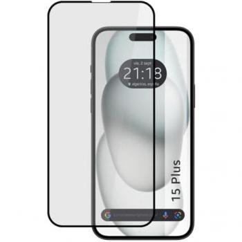 Protector Cristal Templado Completo 5D Full Glue Negro para iPhone 15 Plus (6.7) Vidrio