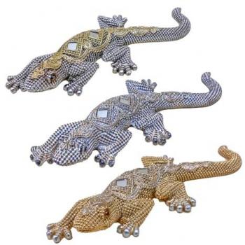 Figura de Lagarto Gris ORIGEN Home Decor - 3 Unidades 3x20x8cm