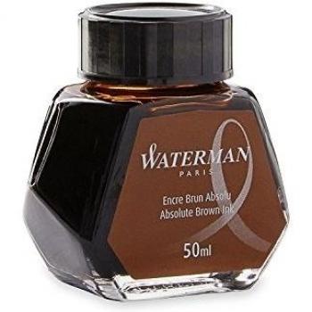 Waterman tinta para pluma estilográfica, marrón absoluto, frasco de 50 ml