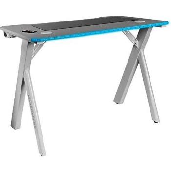 Mars Gaming MGD100RGB, Mesa Gaming Ergonómica RGB, Alfombrilla XXL, Soporte Cascos + Botella, 100x60cm