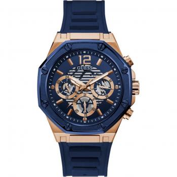 Reloj de hombre Guess Momentum GW0263G2, silicona, correa azul, diámetro de 44 mm