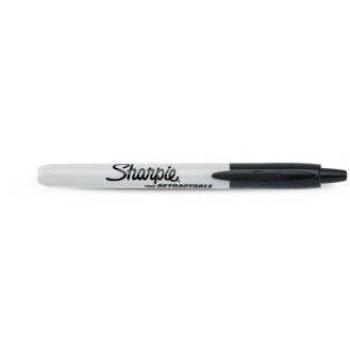 Rotulador permanente Sharpie Fine Retráctil Negro 12 Unidades