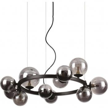Lámpara colgante Perlage 11 luces Vidrio, metal Negro Ø 73