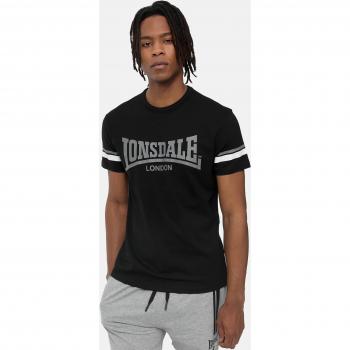 Camiseta LONSDALE CREICH - Negro/Blanco/Grey, T-shirt de manga corta para hombre, talla XL