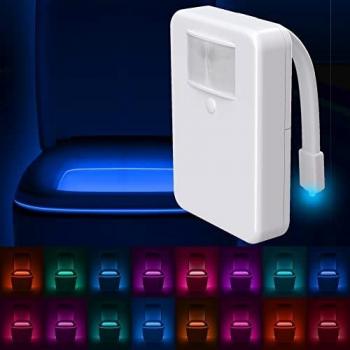 LumiLux Toilet Light with Motion Detection Sensor - 16-Color LED Bathroom Toilet Bowl Light