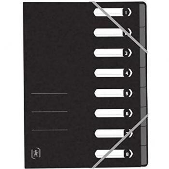 Carpeta Oxford Top File+ A4, 8 compartimentos, negra