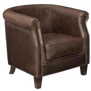 Sillón club de piel envejecida ENGUERRAND - Vintage - 1 plaza - Interior