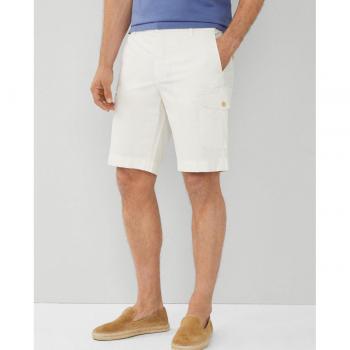 HACKETT HM801311 - Pantalones Cortos de Deporte Hombre 100% Algodón, Bermuda de hombre lisa en color blanco