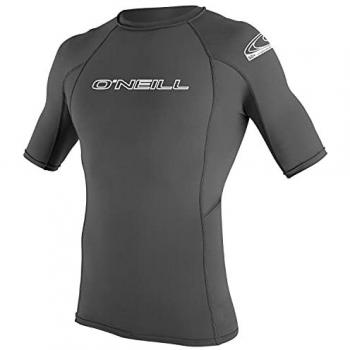 Camiseta de Manga Corta O'Neill Basic Skins Rash Guard para Hombre, Gris Oscuro, Talla S