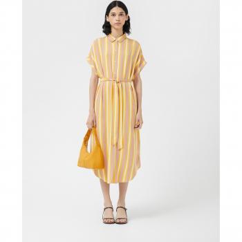 Compañía Fantástica Vestido Midi Mujer Rayas Verticales - Vestido midi camisero con estampado de rayas