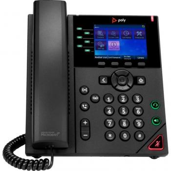 POLY VVX 350 Teléfono IP Negro con 6 Líneas LED y PoE-Incluido