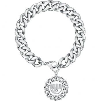 Pulsera de cadena plateada Chiara Ferragni J19AUW39 con detalles brillantes