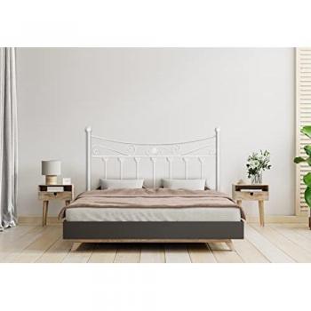 Cabecero de Forja Modelo Coin Blanco para Cama de 105 cm - Fabricado en España