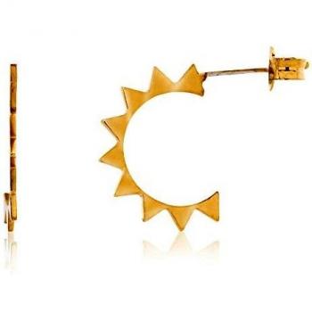 Córdoba Jewels | Pendientes en plata de ley 925 bañada en oro con diseño Aro Triangles Gold