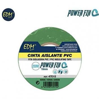 Edm 47015 Cinta Aislante, Verde, 19 mm x 20 m