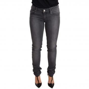 Acht Gray Washed Cotton Slim Fit Low Waist Denim Jeans - W26