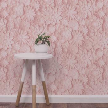 Dimensions Pink Floral 3D Wallpaper