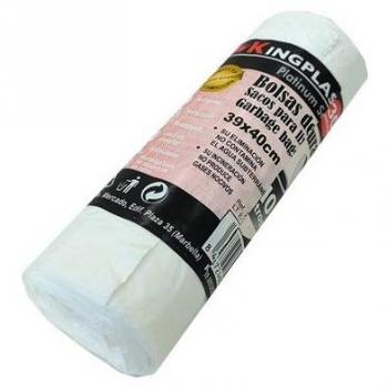 Bolsas de basura blanca autocierre perfumadas 10L - Rollo de 30 uds
