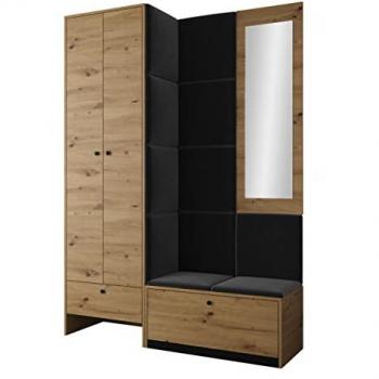 Conjunto de Recibidor Hartford 318 con Espejo, Aglomerado Laminado, Roble Artisan y Manila 18, 206x144x44cm