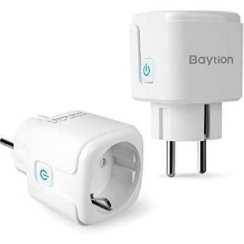 Enchufes Inteligentes, Baytion 16A Enchufe Inteligente con red Wi-Fi Trabaja con Alexa, Echo, Google Home Mini Socket Inteligente Monitoreo de Energía Remoto y Control de Voz No Requiere Hub