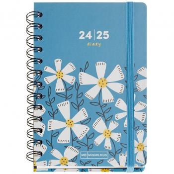 Agenda escolar 2024-2025 activa semana vista Academy Daisies wire-o Miquelrius Castellano e Inglés 117x174mm