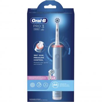 Oral-B Pro 3 3000 Cepillo de Dientes Eléctrico Recargable con Tecnología Sensible y 2 Cabezales