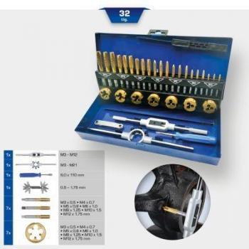 Juego de Terraja TiN Brilliant Tools 32 Piezas