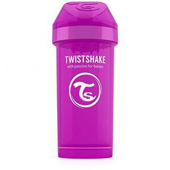 Twistshake 78072 Mug Kid Pastel 360 Botella cun Boquilla, 12 Meses +, Lila