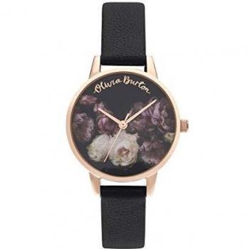 Olivia Burton Black & Rose Gold Women's Fine Art Analog Watch (30 mm)