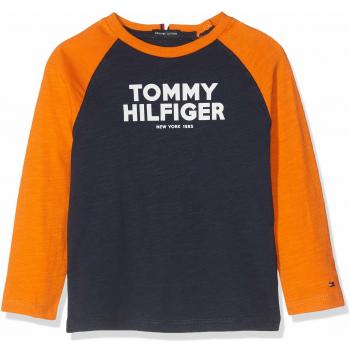 Tommy Hilfiger Color Block Raglan tee L/s Blusa, Azul