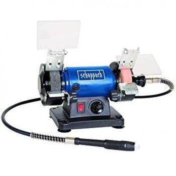 Scheppach HG34 5903106901 - Mini amoladora doble, 1 pieza, color azul, plata y negro