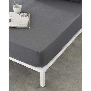 Sábana Bajera Ajustable Naturals ELBA Gris oscuro 180 x 200 cm (Cama de 180)