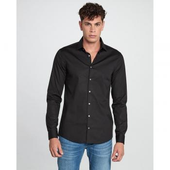 Calvin Klein Slim Fit Black Poplin Dress Shirt for Men - Size 42