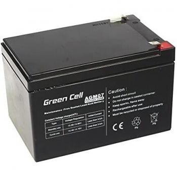 Green Cell AGM Battery 12V 12Ah - Sealed Lead Acid (SLA) - Valve Regulated (VRLA) - Maintenance-Free - 12000mAh