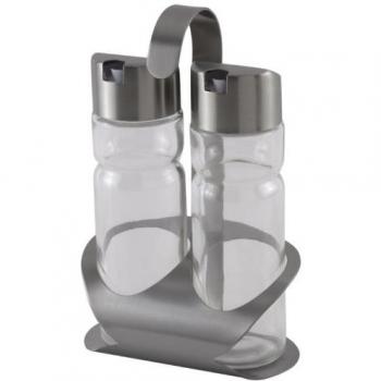 Monix Sabor - Vinagreras de Acero Inoxidable y Cristal, 2 Unidades