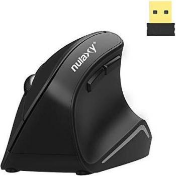 Nulaxy Ratón Vertical, Ratón Inalámbrico de 2,4 G con 3 dpi Ajustables
