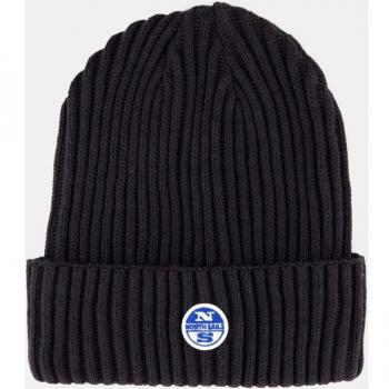 North Sails Black Cotton Beanie, Unisex, Size: ONE SIZE