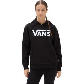 Sudadera con Capucha para Mujer Vans Classic V BFF, Color Negro, Algodón, Ajuste Regular, Maxi Logo y Bolsillo Frontal