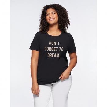 Camiseta de mujer Fiorella Rubino con escote redondo y mensaje frontal
