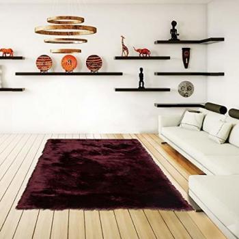 Alfombra Shaggy Hecha a Mano 200x290 cm Color Morado Liso SG FIN