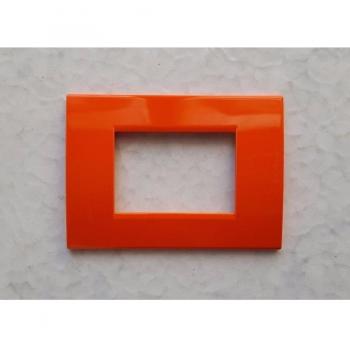 Placa Compatible Living Light ABS 3-4-7 Postes Colorida Naranja - 3 Foros