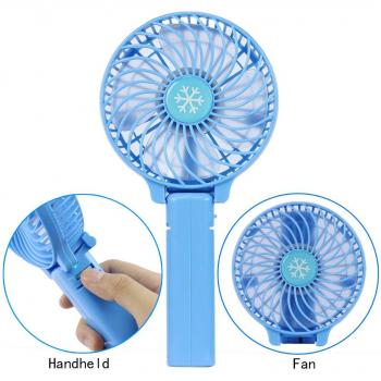 Mini USB Fan,Micro ventilador USB plegable,Asnlove 2 EN 1 USB Ventilador para suelo, potente ventilador de mesa, Ventiladores de sobremesa plegable y estander, soporte mini venilador USB-Azul